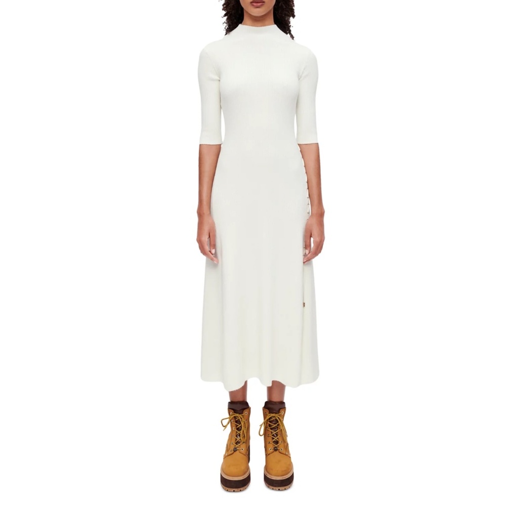 Rullya Turtleneck Side Slit Midi Dress